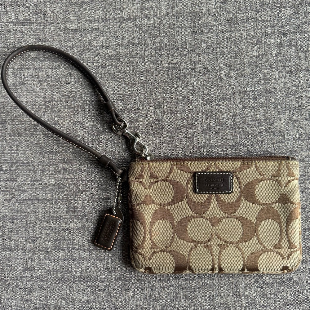 COACH Tan/Brown Wristlet